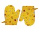 SADA 2ks dětská chňapka - žlutooranžová, barevné kytičky