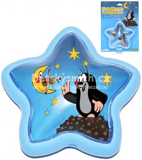 KRTEK (Krteek) Lampika hvzdika 15cm modr zvsn na baterie - Kliknutm na obrzek zavete