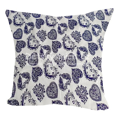 Povlak na polt Srdce tradin motiv temn modr 40x40cm - Kliknutm na obrzek zavete