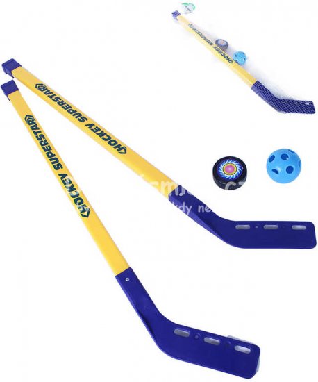 Sada hokej - Hokejka na florbal s mem a pukem 80cm - Kliknutm na obrzek zavete