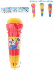 Mikrofon dětský barevný 24cm 4 barvy v sáčku plast [17645]